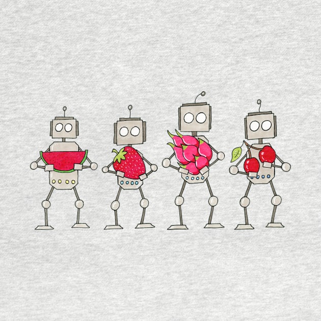 Watermelon Strawberry DragonFruit Cherry Bots by CuteBotss